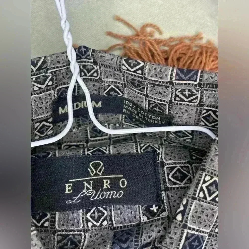 ENRO L Uomo Men’s Button Down Long Sleeve Shirt Size Medium Never Worn - Picture 5 of 7